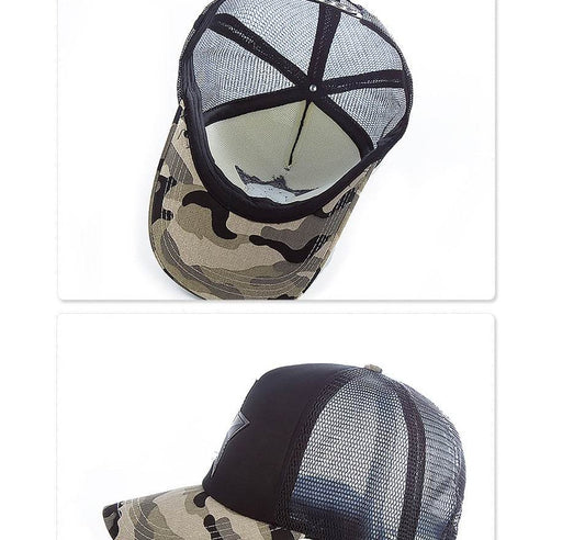 Pentagram Baseball Cap Camouflage Sun Hat Casual Hat Sun Hat Korean Men and Women Cap - Mubimart
