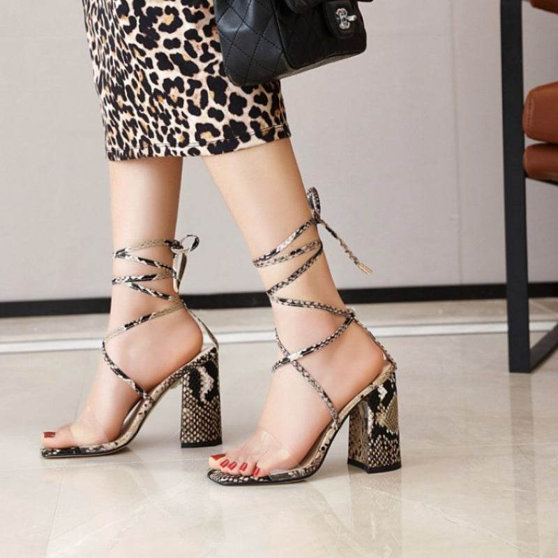 Strappy Heel Sandals - Mubimart