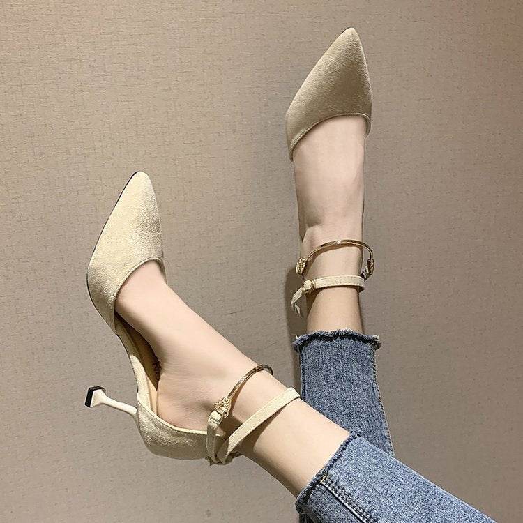 Hollow metal high heels - Mubimart