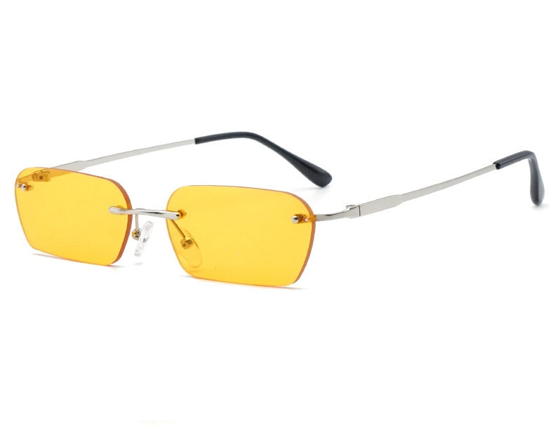 Rechteckige randlose Sonnenbrille