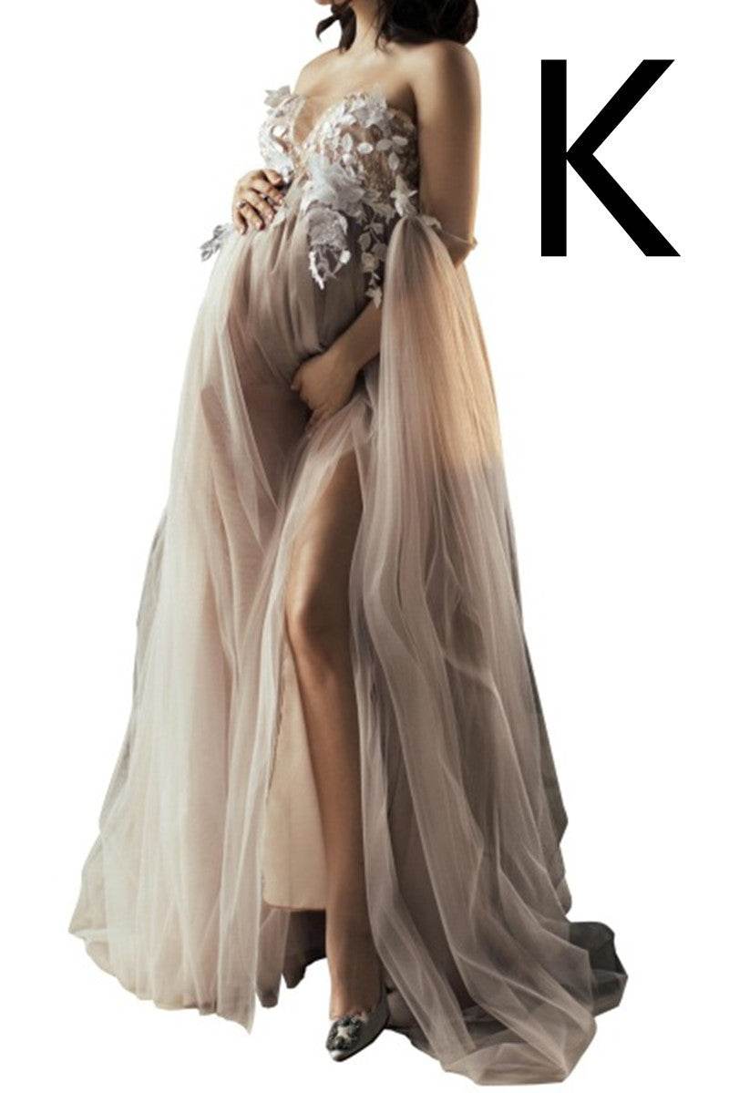 Long Tulle Robe For Pregnant Women - Mubimart