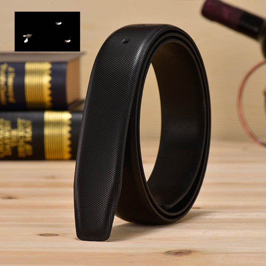 Headless Two-layer Leather Belt Body Caviar Leather - Mubimart