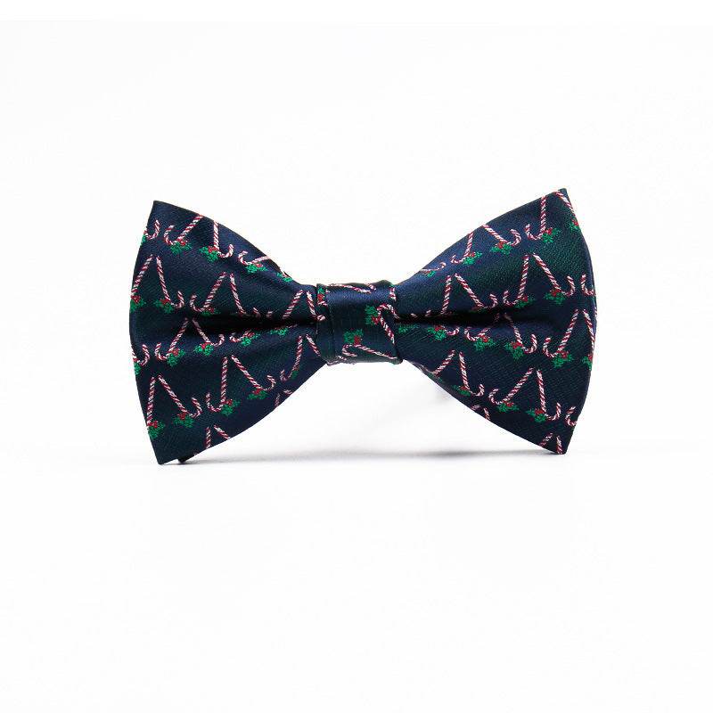 Mens Christmas Fashion Casual Print Bow Tie - Mubimart