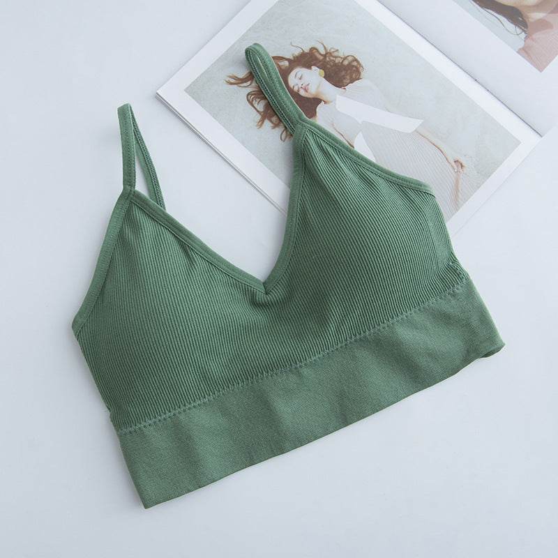 U Back Sports Bra for Women,Wirefree Padded Athletic Vest,Gym Fitness Running Yoga Sport Tops,Seamless Sports Bra Top - Mubimart