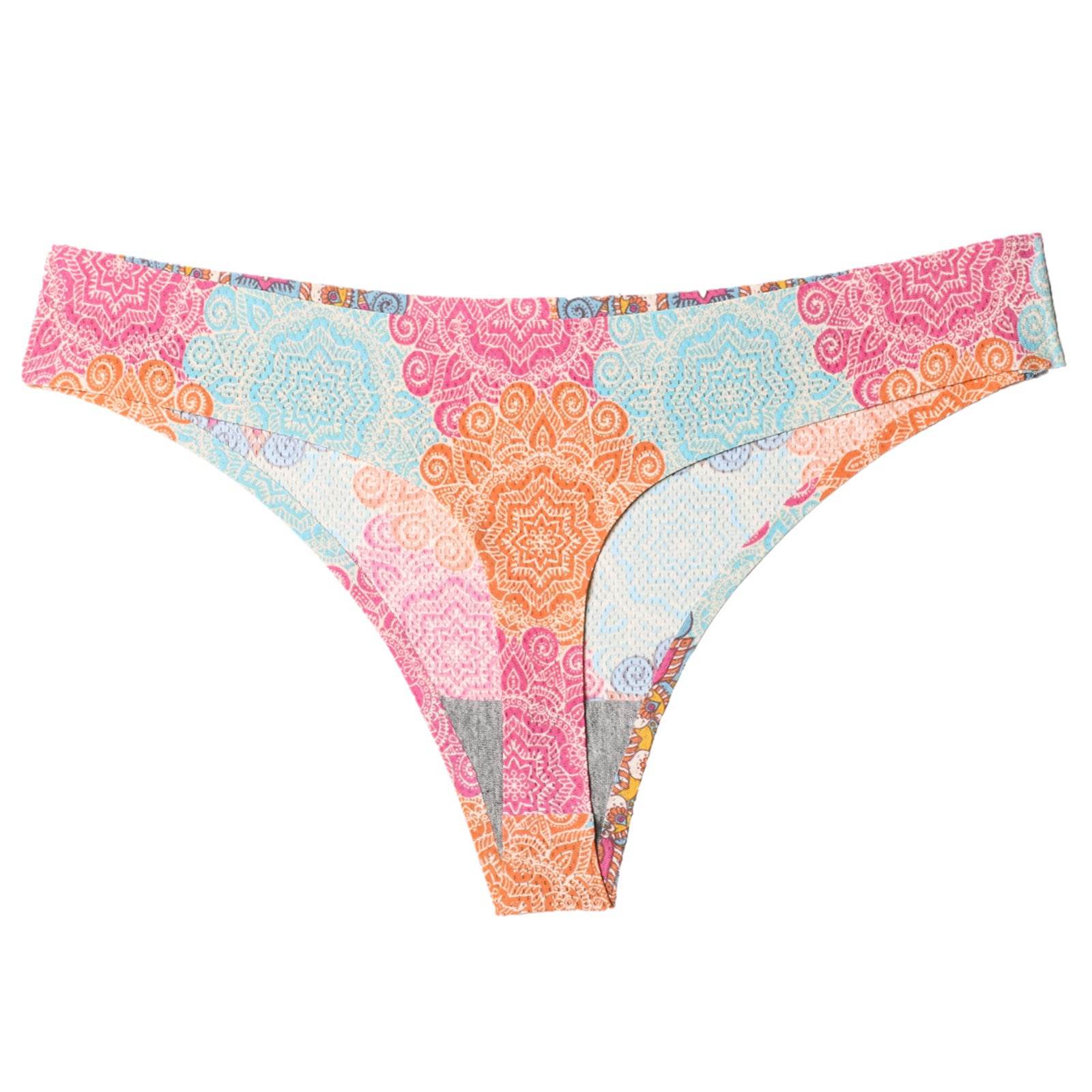 Breathable Printed Seamless Floral Briefs For Women - Mubimart