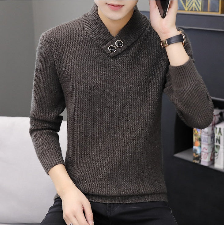 Lapel pullover sweater