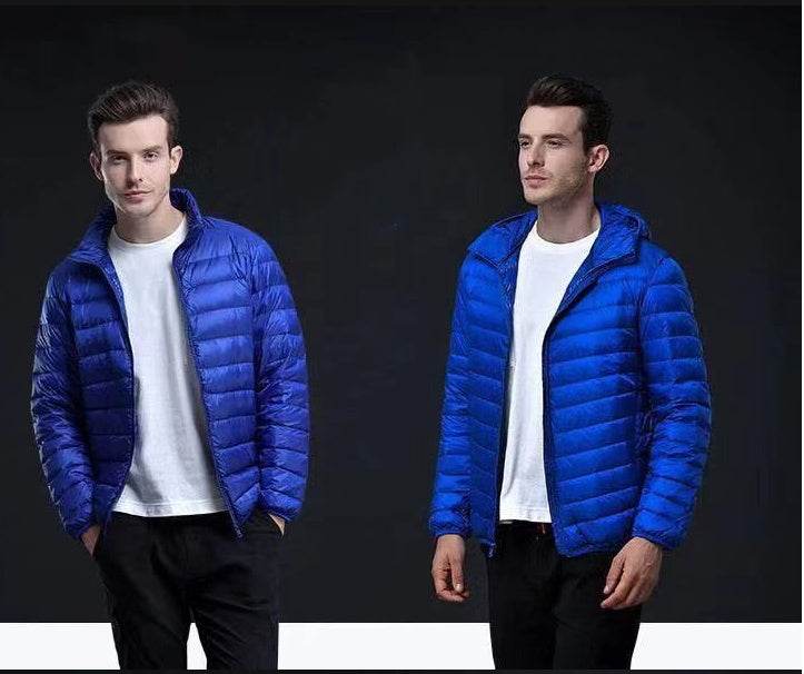 Lightweight Down Jacket Hooded Men Short - Mubimart