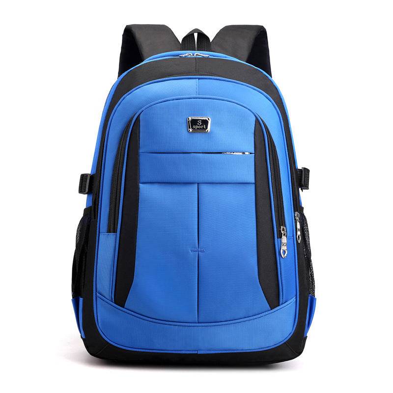 Mens Backpack Fashion Travel Computer College Student Bag Solid Color College Student Bag - Mubimart