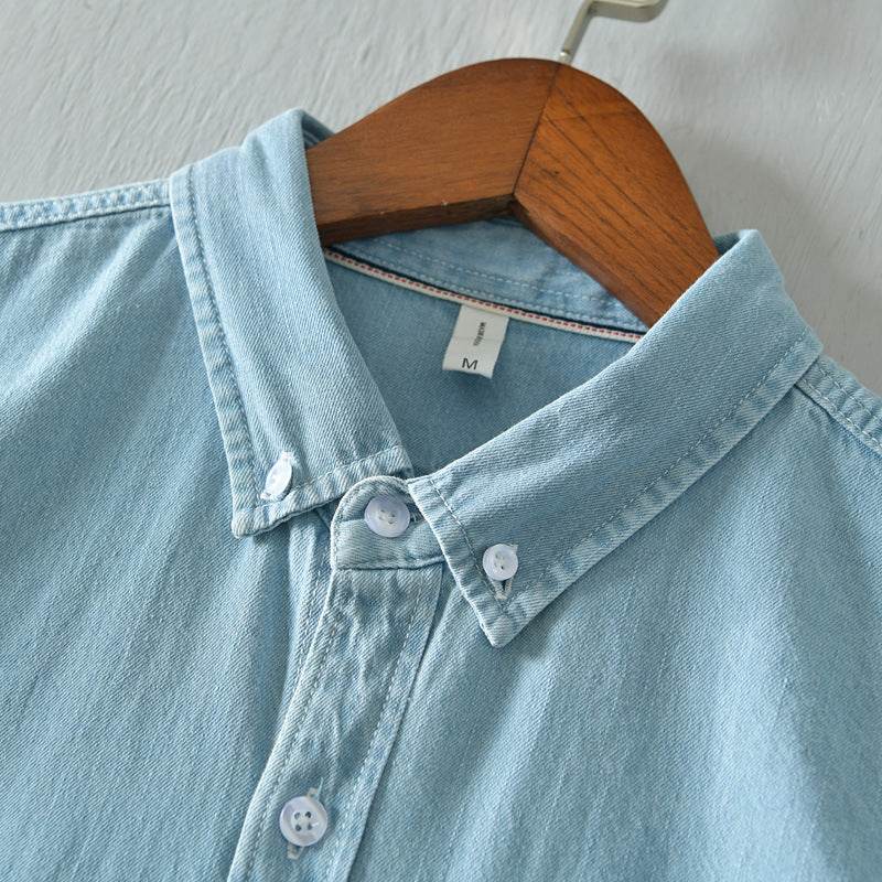 New Youth Shirt Jacket Men's Casual Long-Sleeved Denim Shirt Men's Jacket - Mubimart