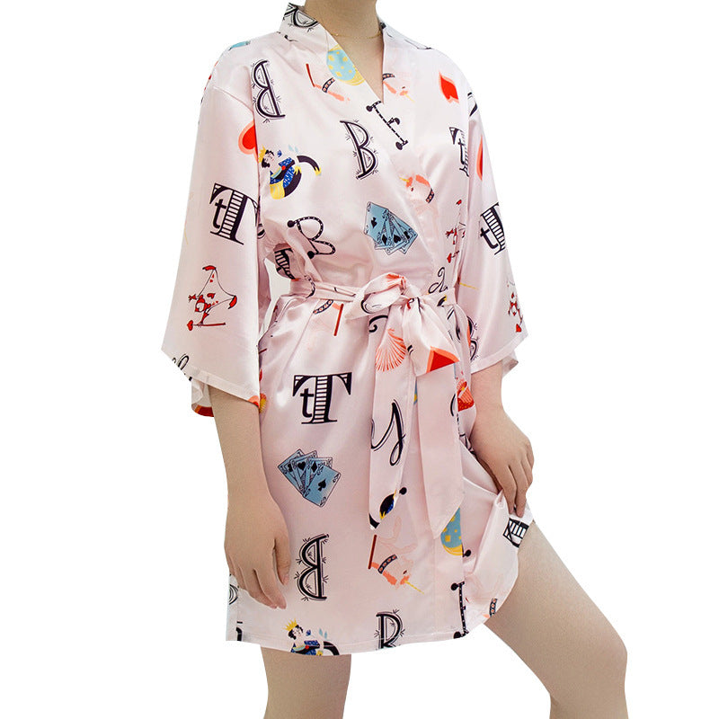 Sexy printed nightgown - Mubimart - Nightgown 