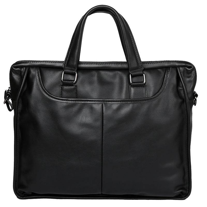 Men's Portable Leather Leisure Briefcase - Mubimart
