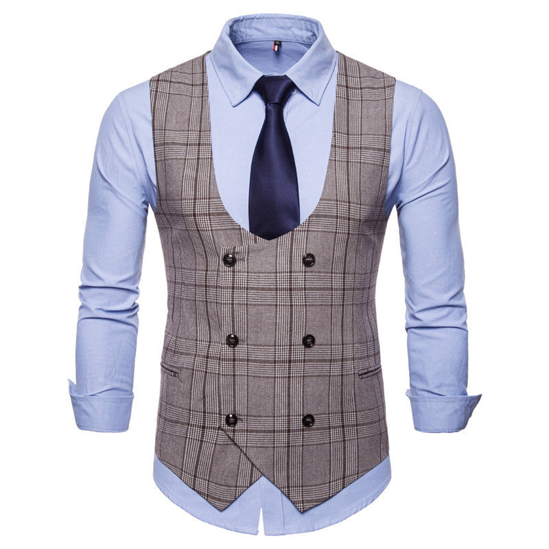 Houndstooth Men's Fashion Casual Vest Slim Suit Vest Hot Sale