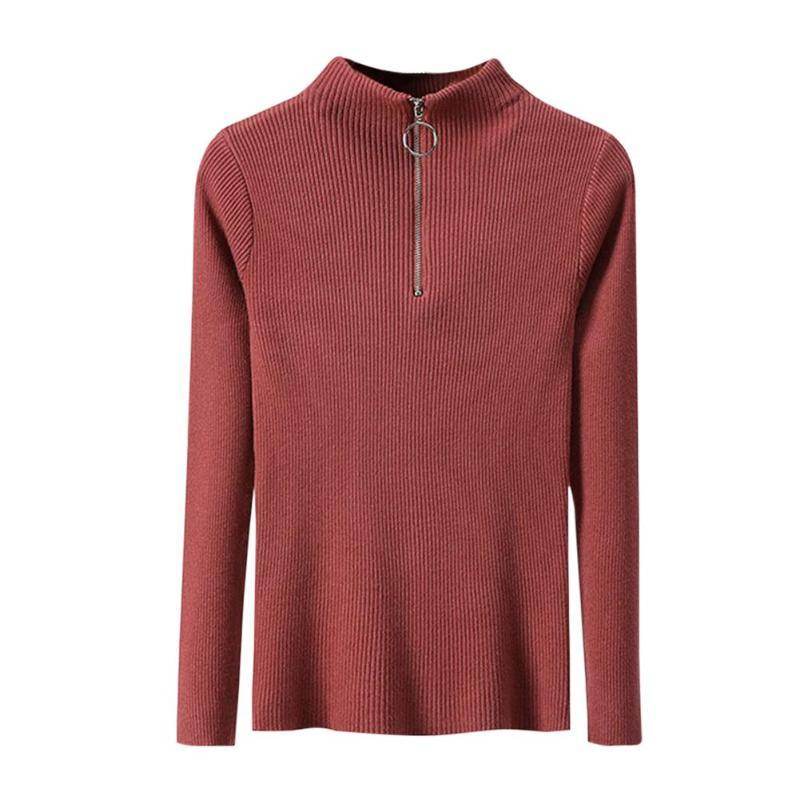 Zip-up tight sweater - Mubimart