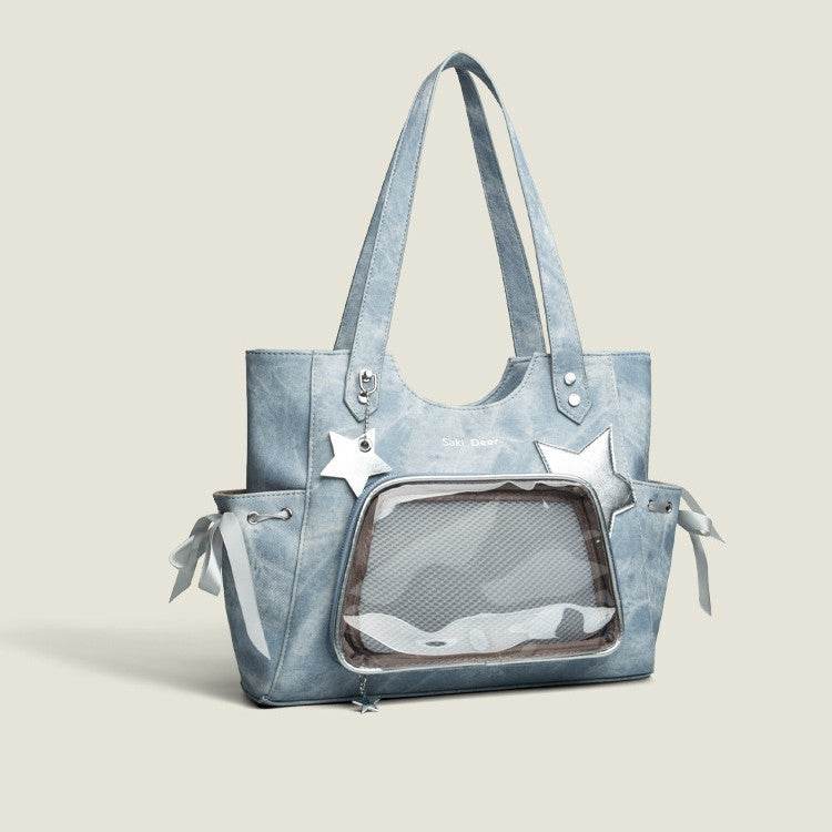 Niche Sweet Transparent Japanese Tote Bag For Women - Mubimart