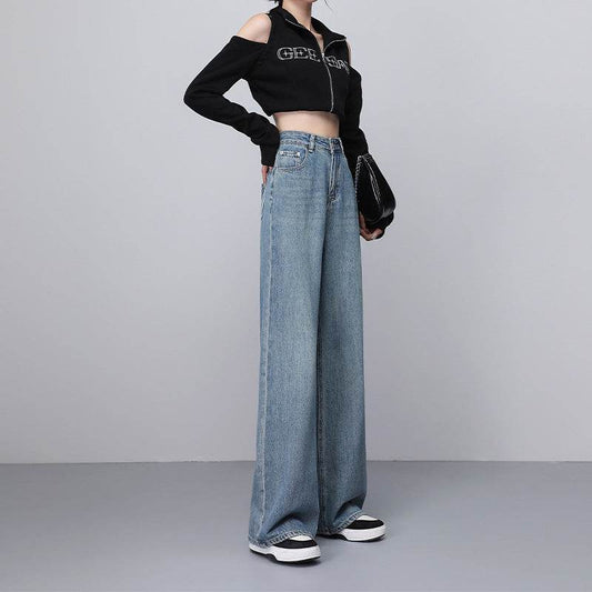 Fashion Personality Wide-leg Jeans Women - Mubimart