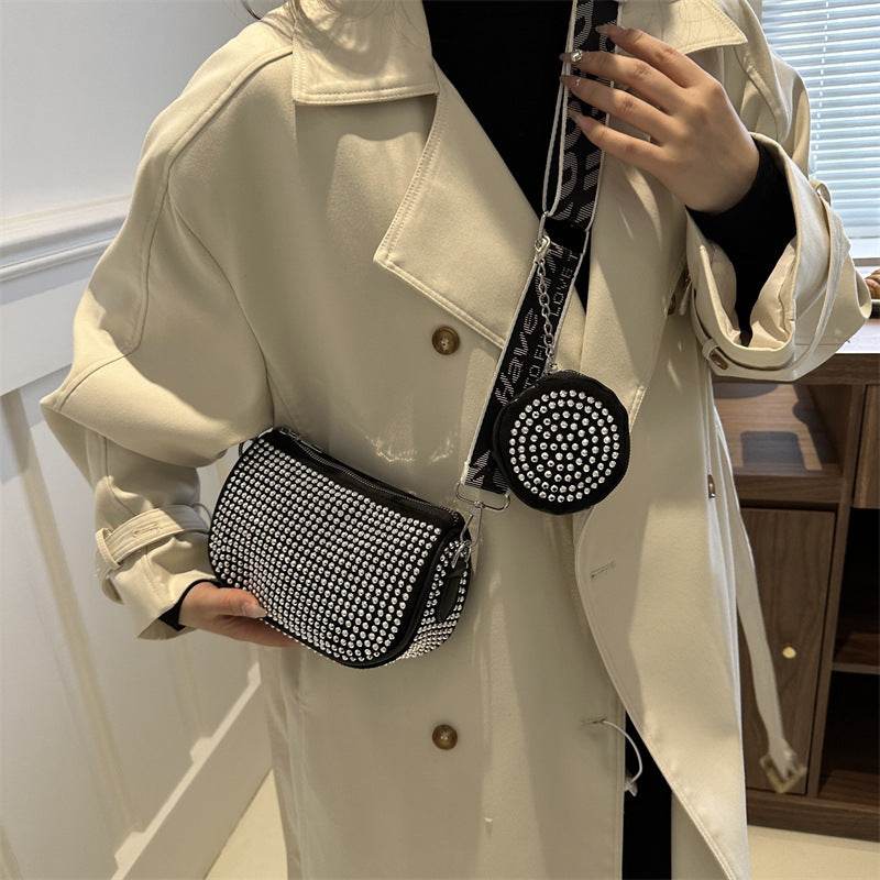 Rhinestone Shoulder Bag With Small Purse Fashion Party Underarm Crossbody Bag For Women Luxury Designer Bags - Mubimart