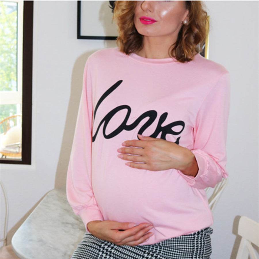 Maternity Sweatshirt Love Printed Parent-child Sweatshirt - Mubimart