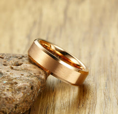 Rose Farbe Gold Wolframkarbid Paar Ring für Männer Frauen CZ Verlobung Ehering Valentinstag Schmuck