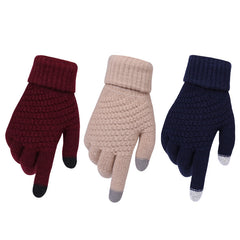 Paar Strickhandschuhe Touchscreen Handschuhe