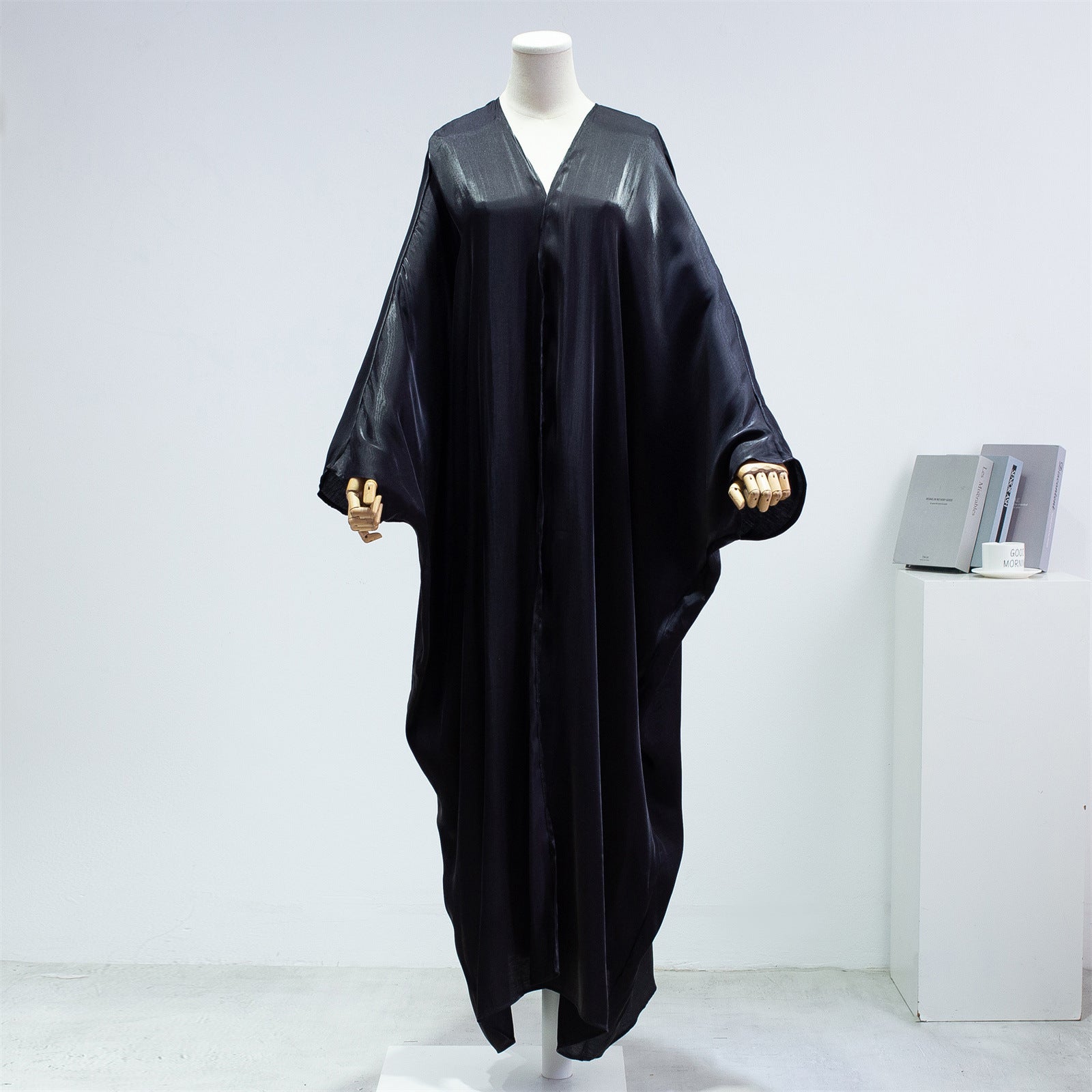 Fashion Casual Bright Silk Cardigan Plus Size Robe Batwing Sleeve - Mubimart -  