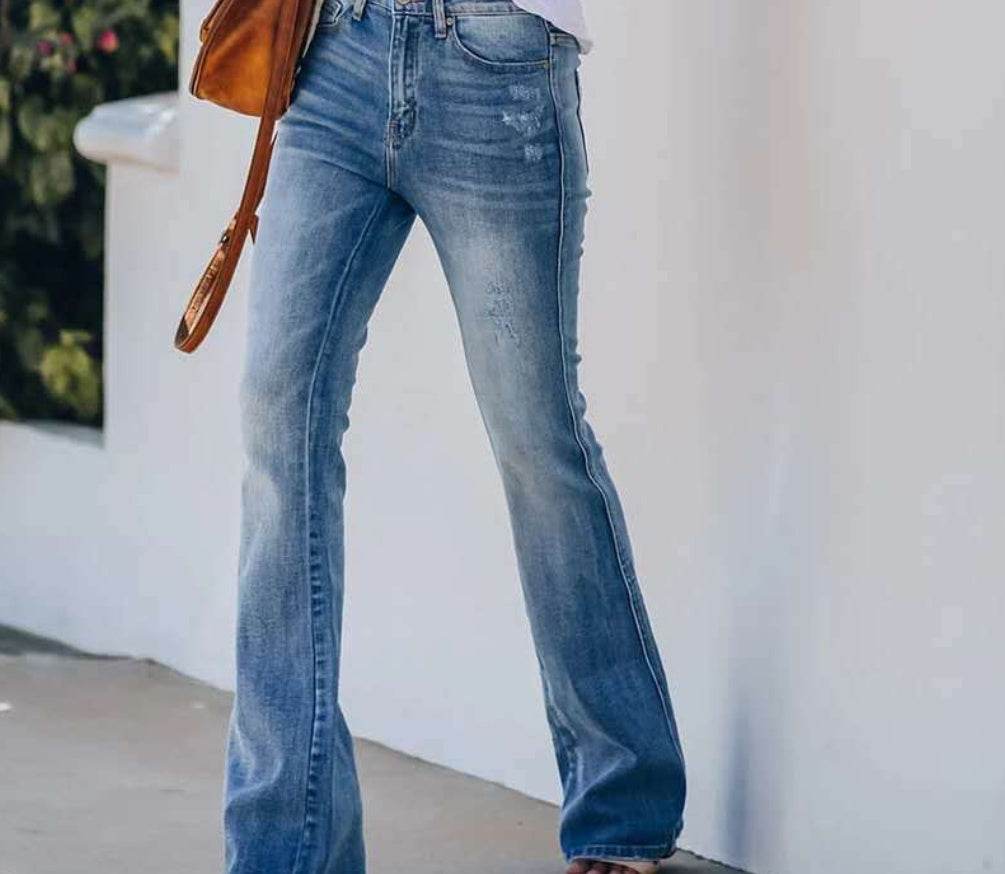 High-rise stretch bootcut jeans - Mubimart