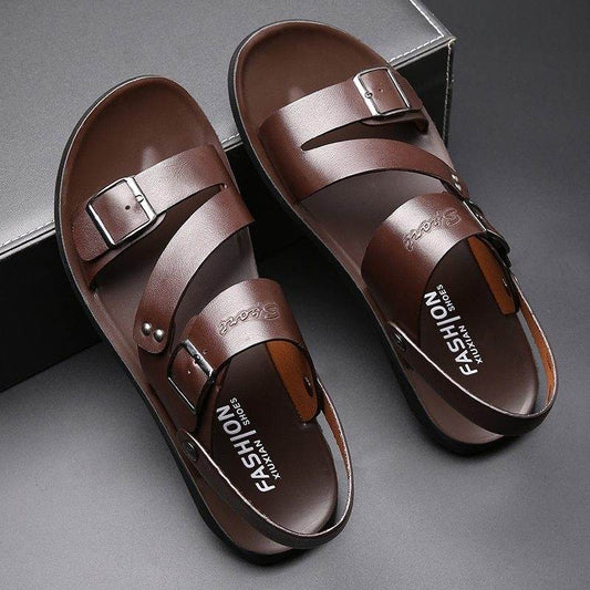 Men's leather sandals and slippers - Mubimart