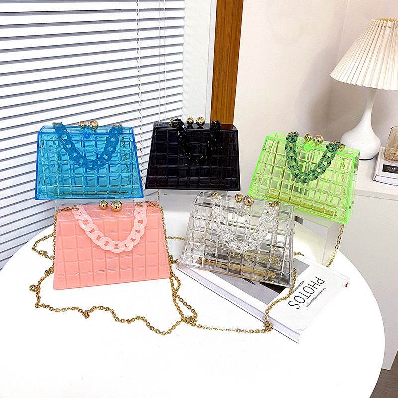 Fruit Color Literary Acrylic Portable Small Satchel - Mubimart