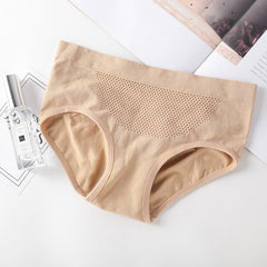 Seamless Mid-rise Cotton Crotch Briefs For Women - Mubimart - Woman Briefs 