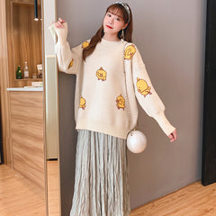 Sweater loose top mid-length outing maternity wear