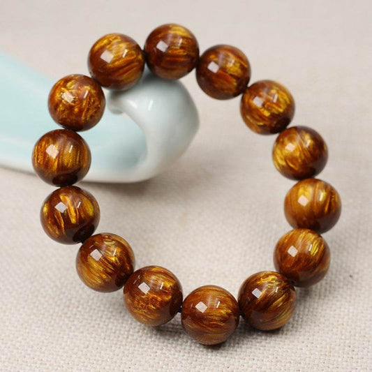 Golden silk sea willow bracelet men - Mubimart