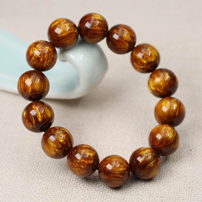 Golden silk sea willow bracelet men - Mubimart