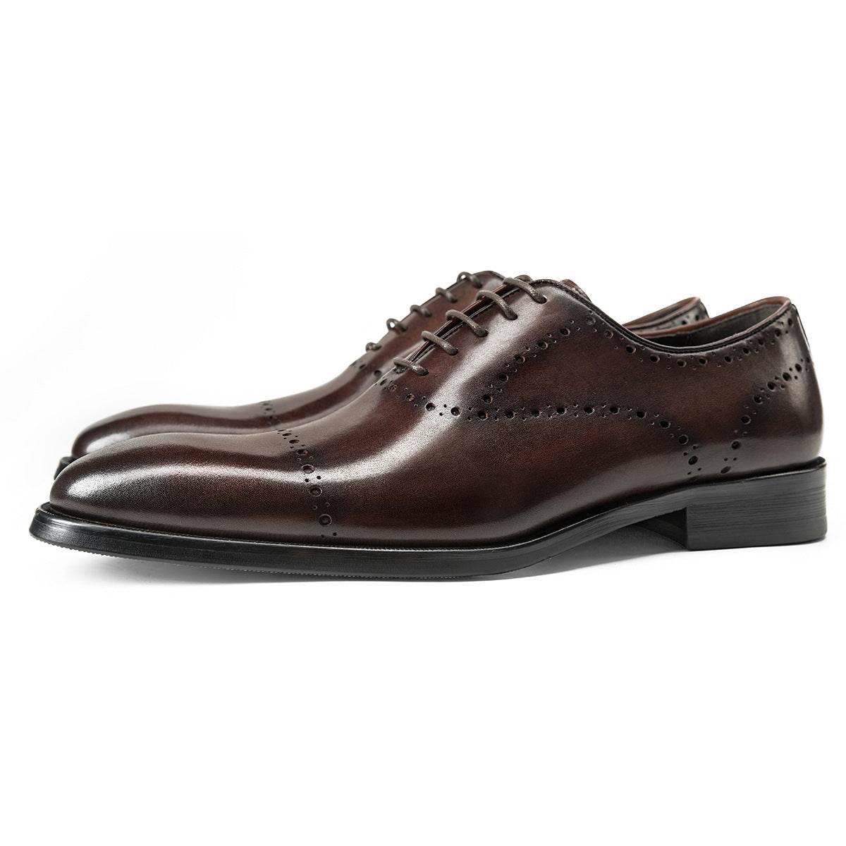 Cowhide British Style Brock Oxford Shoes Men - Mubimart
