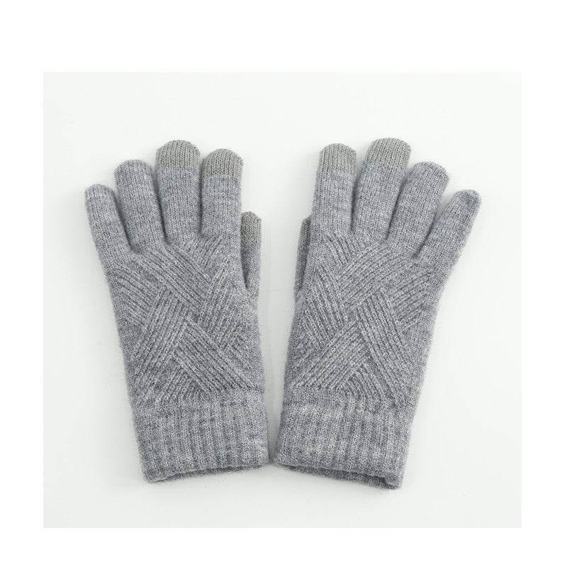 Wool Touch Screen Gloves For Men And Women In Winter - Mubimart
