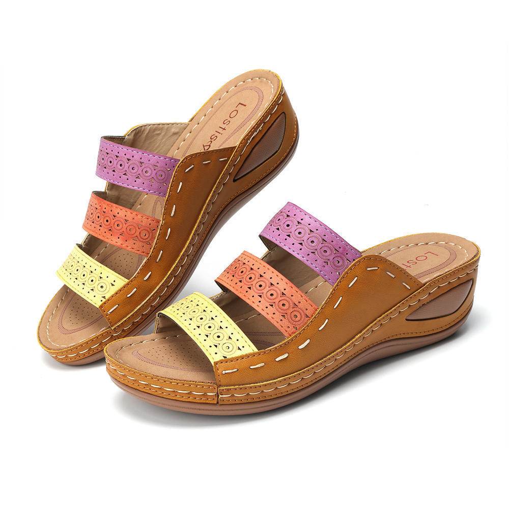 European and American Wedge Heel Sandals - Mubimart