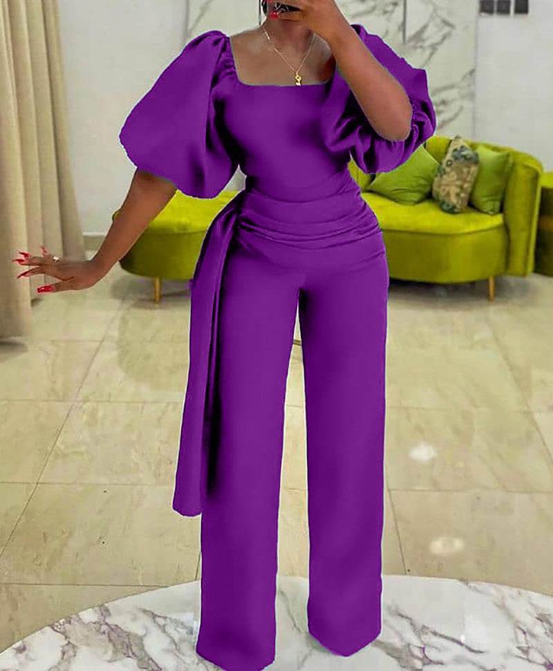 European And American Plus Size Long Women's African Jumpsuit - Mubimart