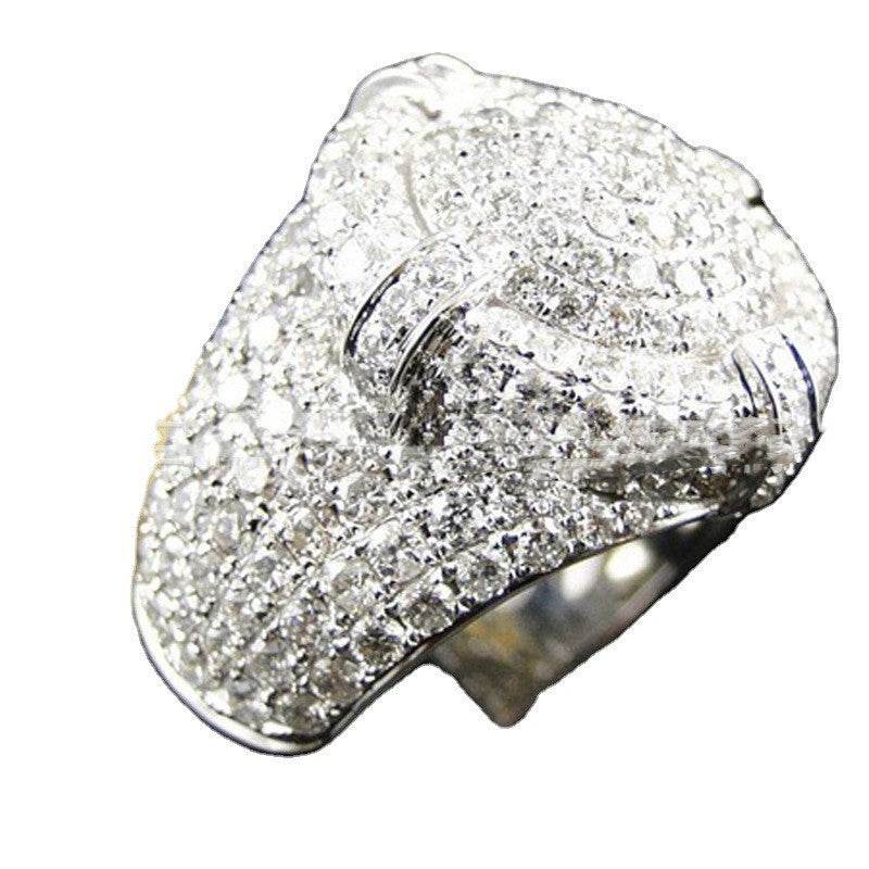 Gemstone Ring Full Diamond Ring Men - Mubimart