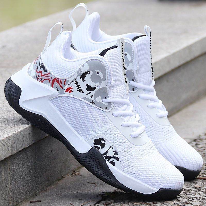 Basketball Men's Breathable Sneaker Outdoor Middle High Top Non-slip Shoes - Mubimart