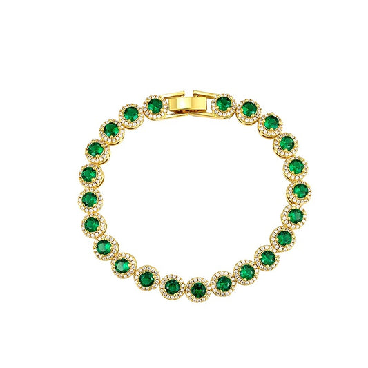 Gold Plated Turquoise Tennis Bracelet
