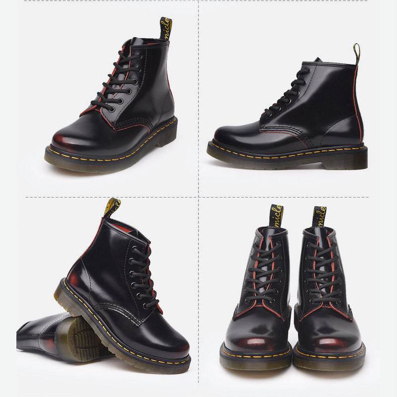 Mens And Womens High Top Couples British Style Lace Up Ankle Boots - Mubimart
