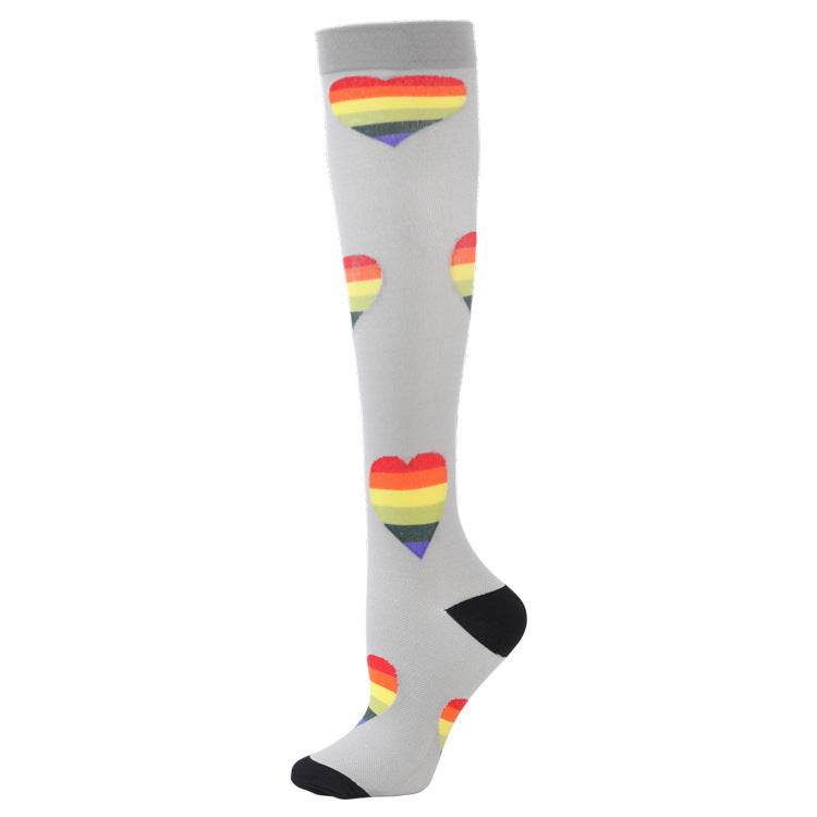Sports Compression Socks Pattern Stretch Stockings - Mubimart