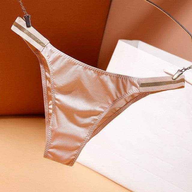 Sexy Seamless Women Panties Bikini Bottoom Low-rise Tempting Thong Thin Ice Silk Underwear Girls Soft Breathable Underpants - Mubimart