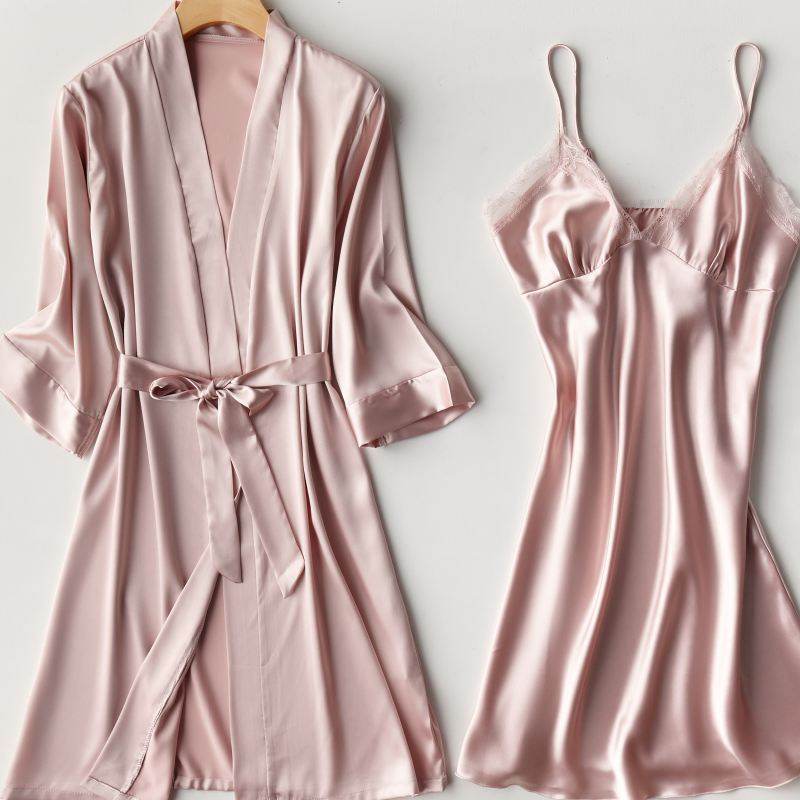 Two-piece suspender nightgown - Mubimart