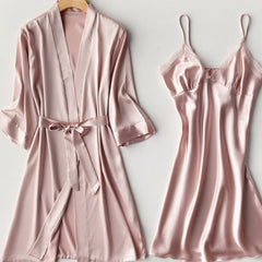 Two-piece suspender nightgown - Mubimart - Nightgown 