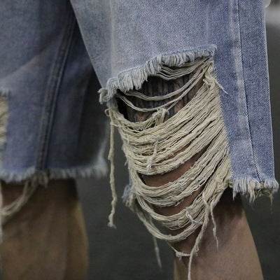 Hurricane loose denim shorts - Mubimart