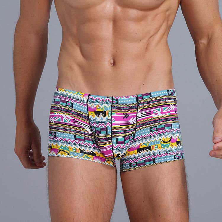 Ice Silk Fashion Printed Boxers - Mubimart
