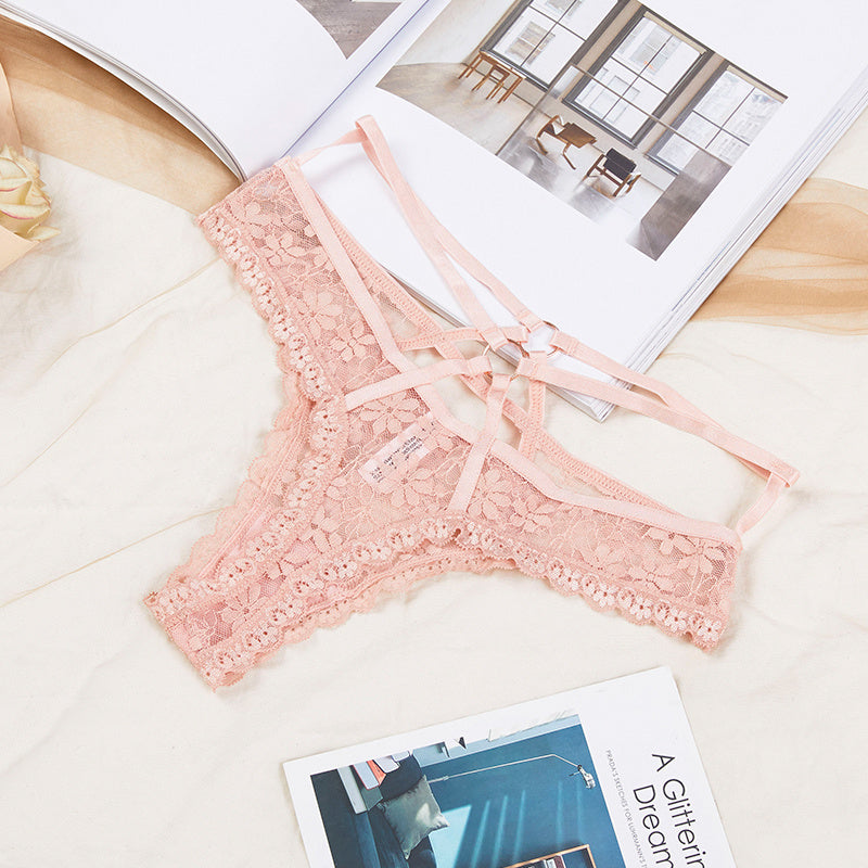 Lace cutout thong - Mubimart -  