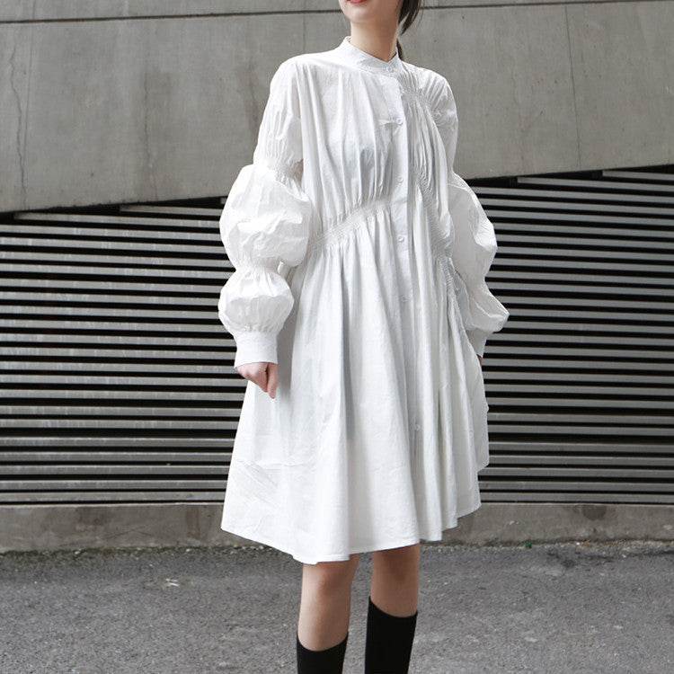Irregular shirt dress - Mubimart