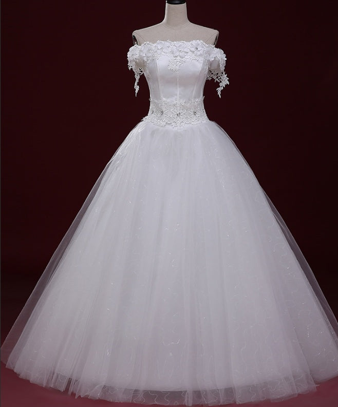 Wedding Dresses Strapless Lace - Mubimart -  