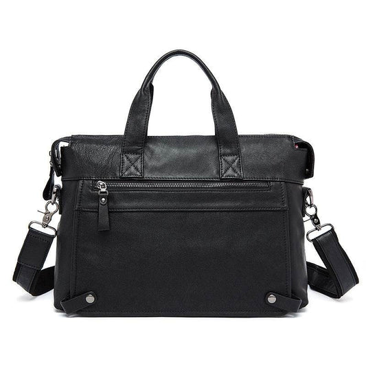 Business first layer leather briefcase - Mubimart