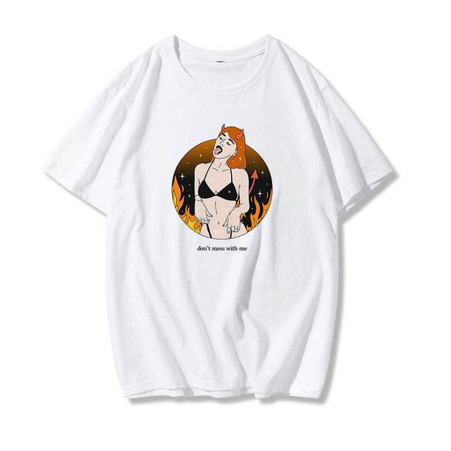 Retro BF Plus Size Loose Top Women's Fashion T-shirt - Mubimart